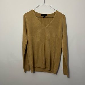 Golden Brown Atmosphere V Neck Sweater